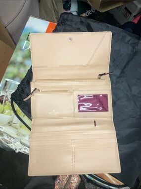 kate spade Leather Continental Wallet with Clear ID Window